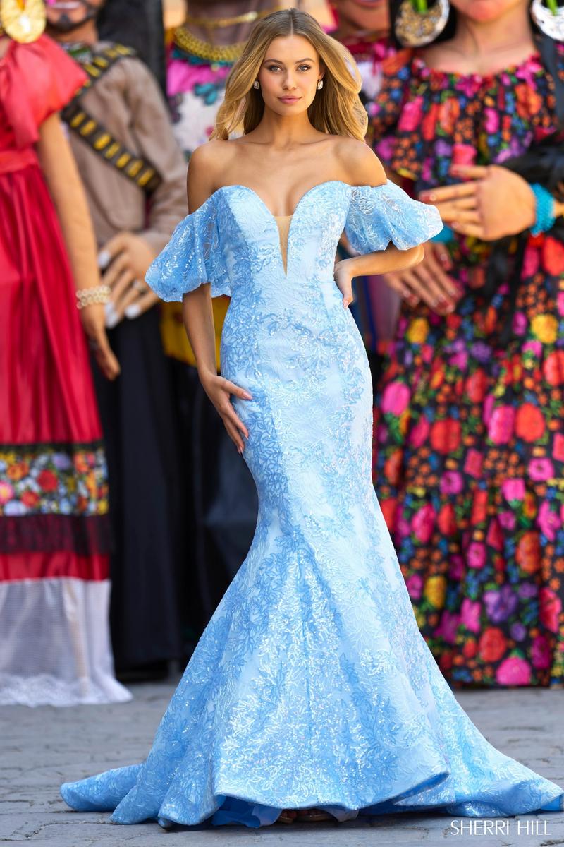 French Novelty Sherri Hill 55326 Off Shoulder Mermaid Prom Dress