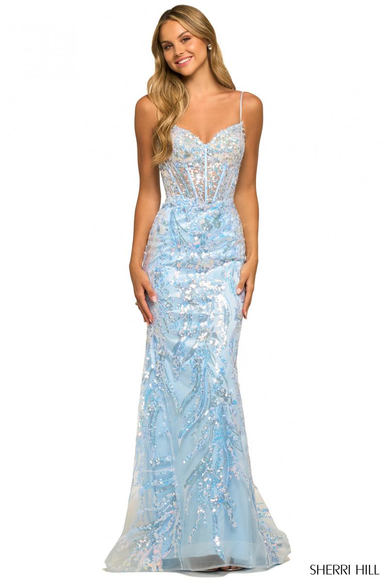 Sherri hill blue sparkly dress hotsell