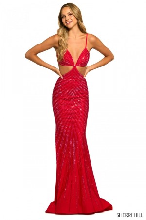 Sherri Hill 55518 Exposed Sides Sequin Gown