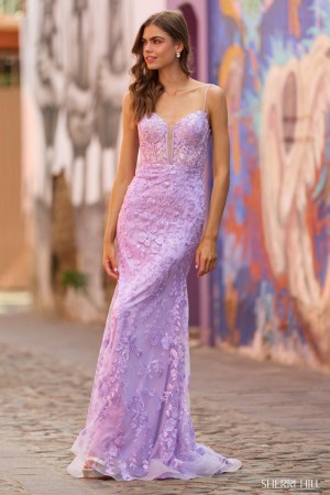 Sherri Hill 55589 Floral Accent Prom Dress