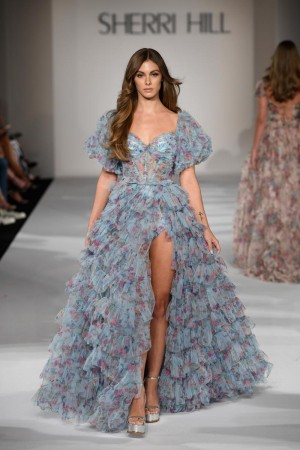 Sherri Hill 55618 Princess Ruffle Floral Gown