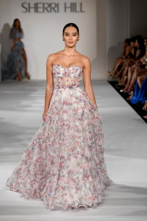 Sherri Hill 55623 Feminine Floral A-Line Gown