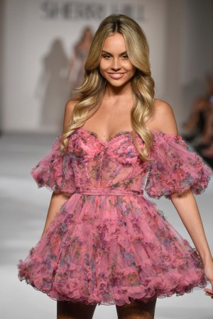 Sherri Hill 55624 Floral Ruffle Short Party Dress