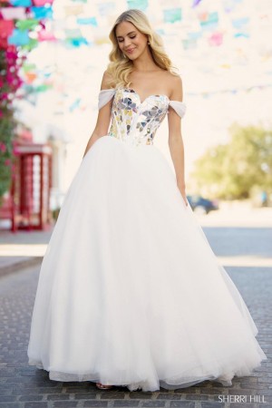 Sherri Hill 55714 Cut Glass Bodice A-Line Gown