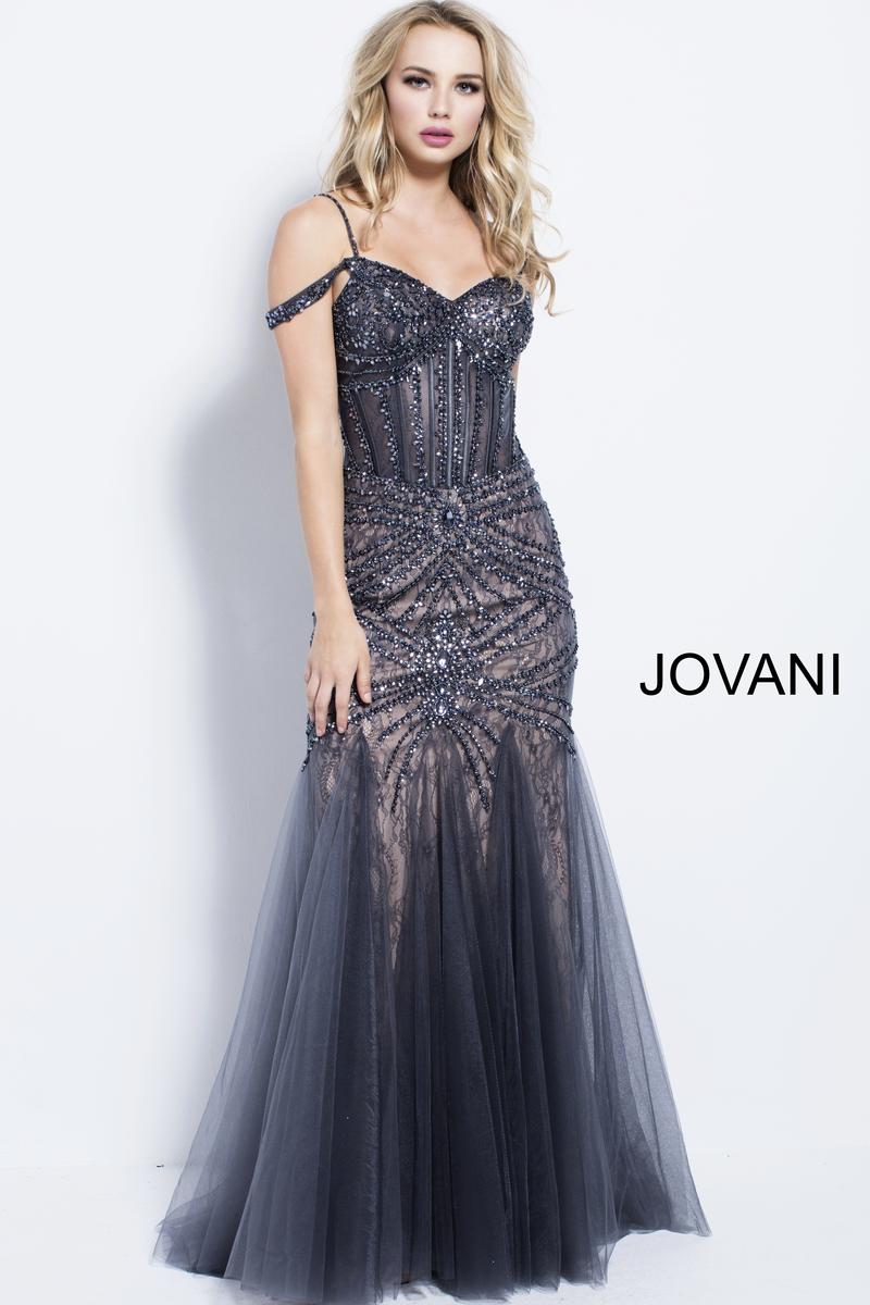 French Novelty: Jovani 55876 Off Shoulder Mermaid Gown