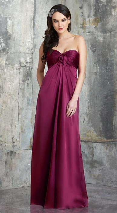 Charmeuse Sweetheart Empire Long Prom Dress
