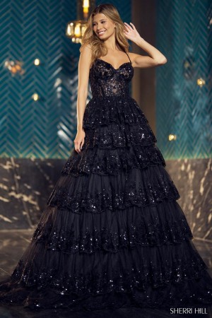 Sherri Hill 55925 Shimmering Tiered Ball Gown