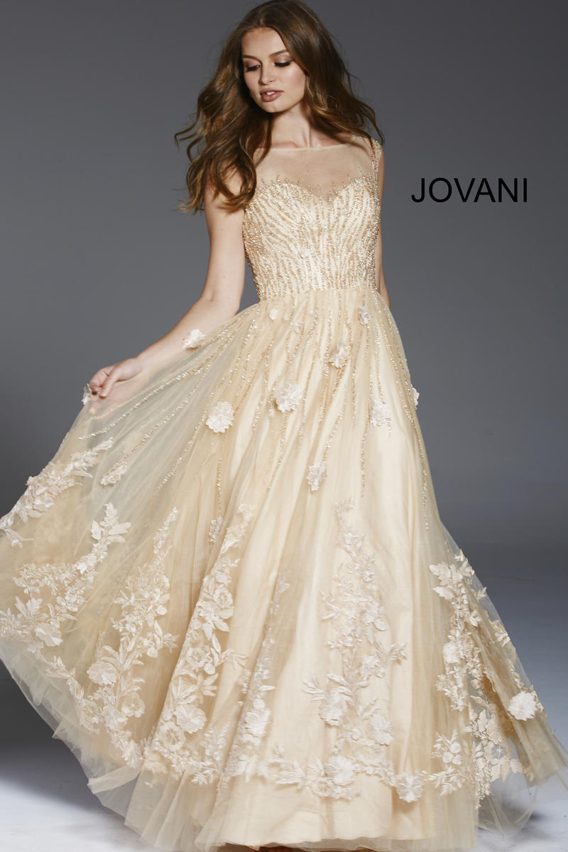 sheer embellished gown