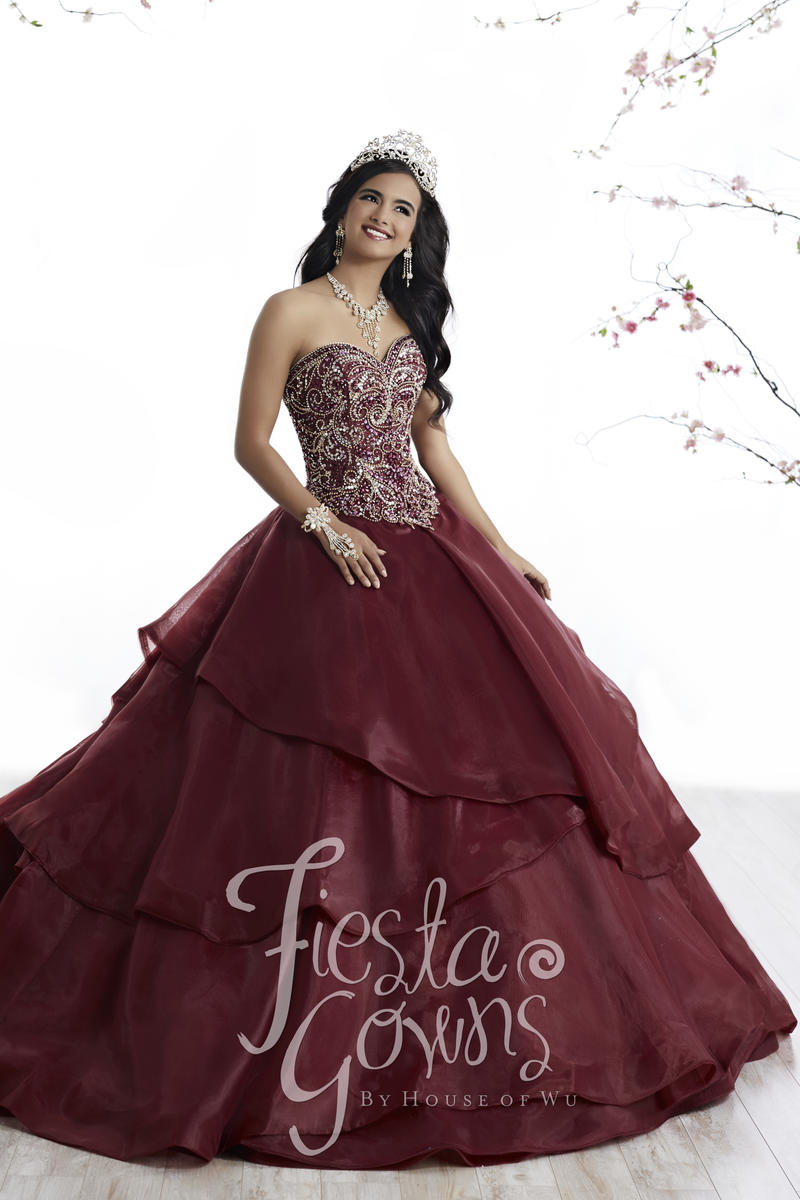 Fiesta 56323 Beaded Organza Quinceanera  Gown  French Novelty