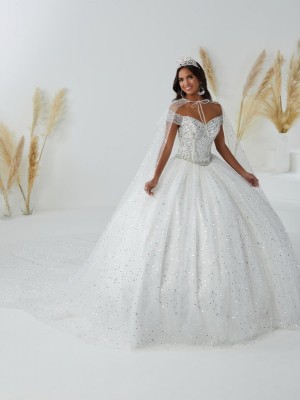 Wu Fiesta 56452C Sparkling Ball Gown with Cape