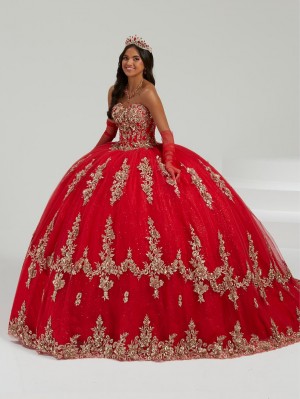 Wu Fiesta 56478 Dramatic Metallic Lace Quinceanera Dress