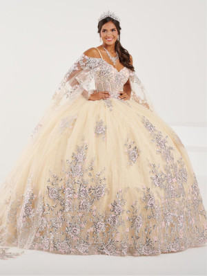 LizLuo Fiesta 56491 Stunning Quinceanera Gown with Cape