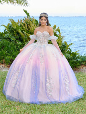 LizLuo Fiesta 56499 Dreamy Ombre Quinceanera Gown