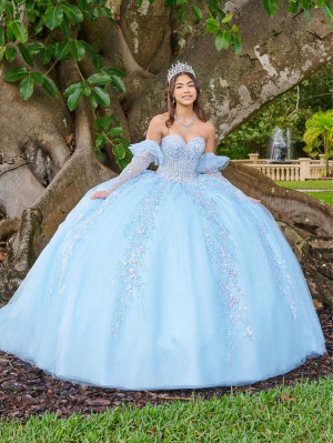 LizLuo Fiesta 56508 Modern Beaded Lace Quince Gown