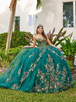LizLuo Fiesta 56513 Whimsical Colorful Floral Quince Gown