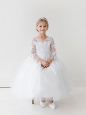 Tip Top 5705 Lace Long Sleeve Communion Dress