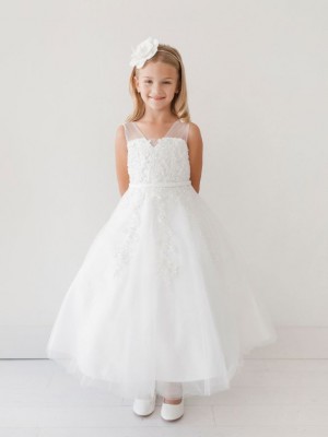 Tip Top 5719 Lace Illusion Flower Girls Dress