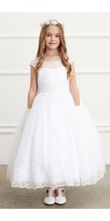 Tip Top 5819 Cap Sleeve Communion Dress