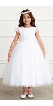Tip Top 5831 Flower Girls Puff Sleeve Dress