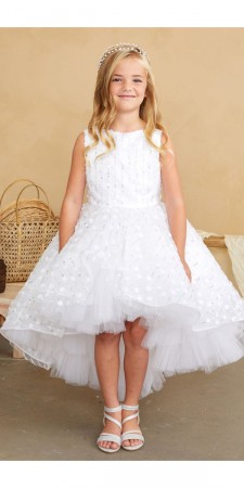 Tip Top 5837 Sassy High Low Flower Girls Dress