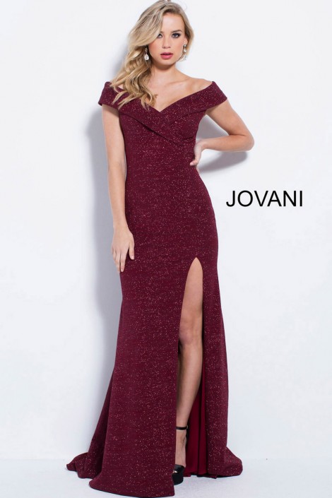 off the shoulder glitter dress