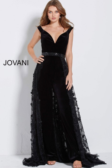 jovani jumpsuit with overskirt