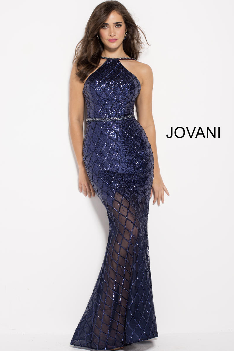 French Novelty: Jovani 59185 Sheer Beaded Prom Gown