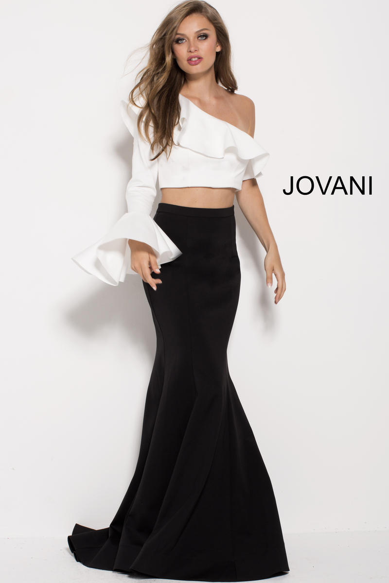 French Novelty: Jovani 59426 One Long Sleeve 2 Piece Gown