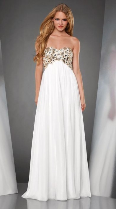 Shirred Evening Dress