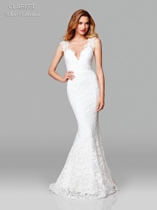 Image of Clarisse White Collection 600117 Lace Informal Wedding Dress