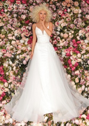 Clarisse White Collection 600217 Scoop Back Informal Bridal Dress