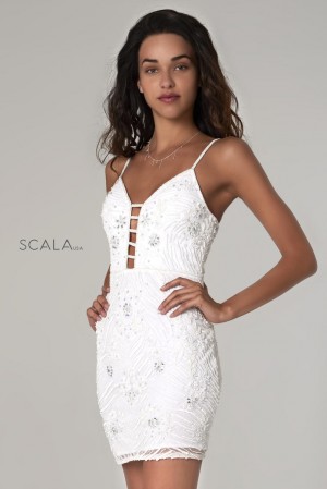 Scala 60055 Cut Out Neck Sequin Cocktail Dress