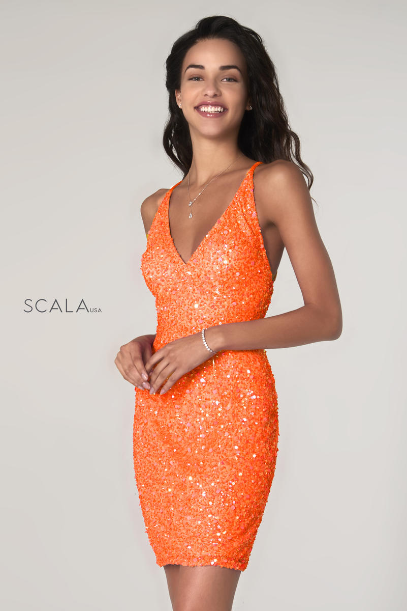 Scala 60060-NEON Sequin Cocktail Dress