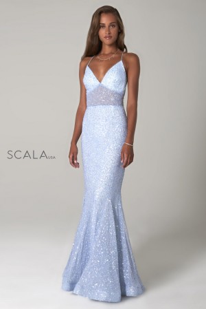 Scala 60080 Sequin Illusion Prom Gown