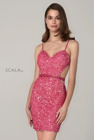 Scala 60103 Cutout Sides Sequin Cocktail Dress