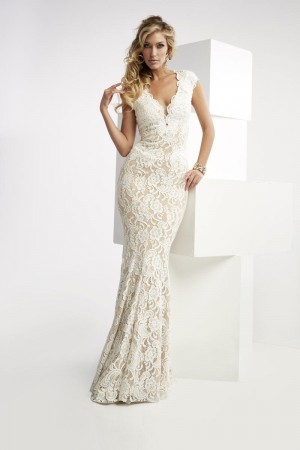 Jasz Couture 6025 Lace Gown with Cutout Back