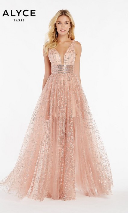 glitter tulle gown