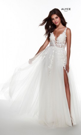 Alyce Paris 60894 Sheer Lace Prom Dress