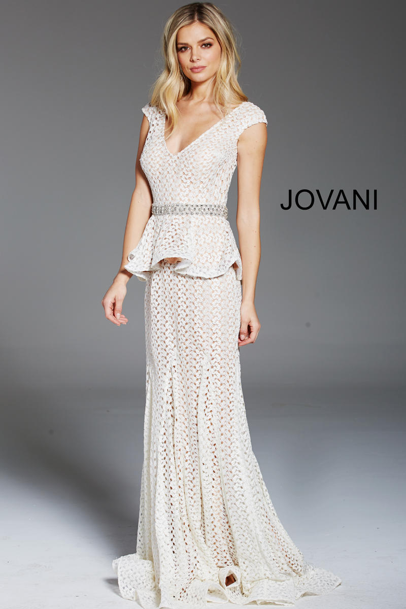 jovani peplum gown
