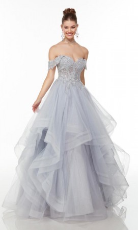 Alyce Paris 61095 Off Shoulder Ruffle Prom Dress