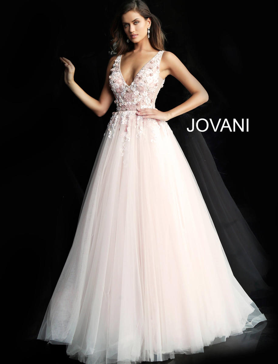 French Novelty: Jovani 61109 Beautiful Floral Embellished Gown
