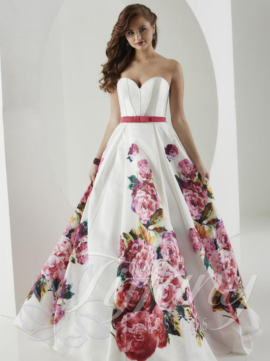 French Novelty Tiffany Presentation 61147 French Faille Print Ball Gown