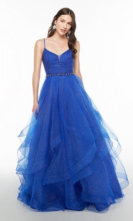 Alyce Paris 61240 Glistening Tiered Ruffle Prom Dress