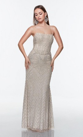 Alyce Paris 61268 Hand Beaded Lace Up Back Formal Gown