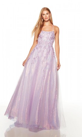 Alyce Paris 61299 Lace Sequin Strappy Back Prom Dress