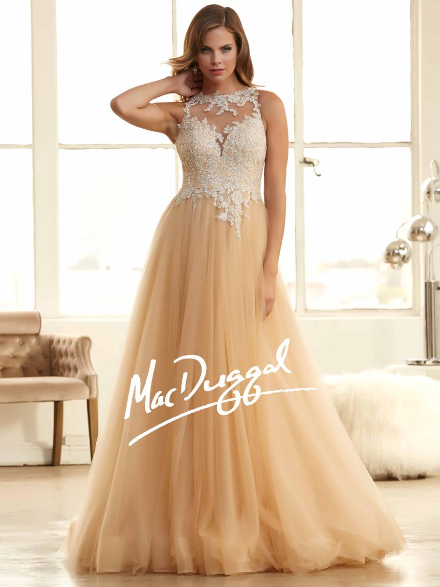 mac duggal lace illusion tulle gown