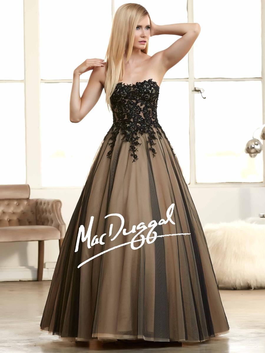mac duggal black ball gown