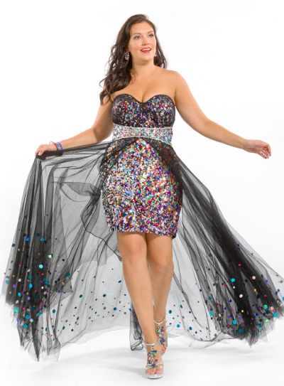 sequin plus size party dresses