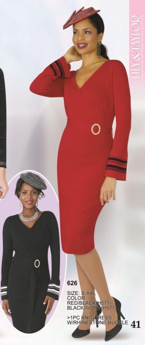 red and black church dress