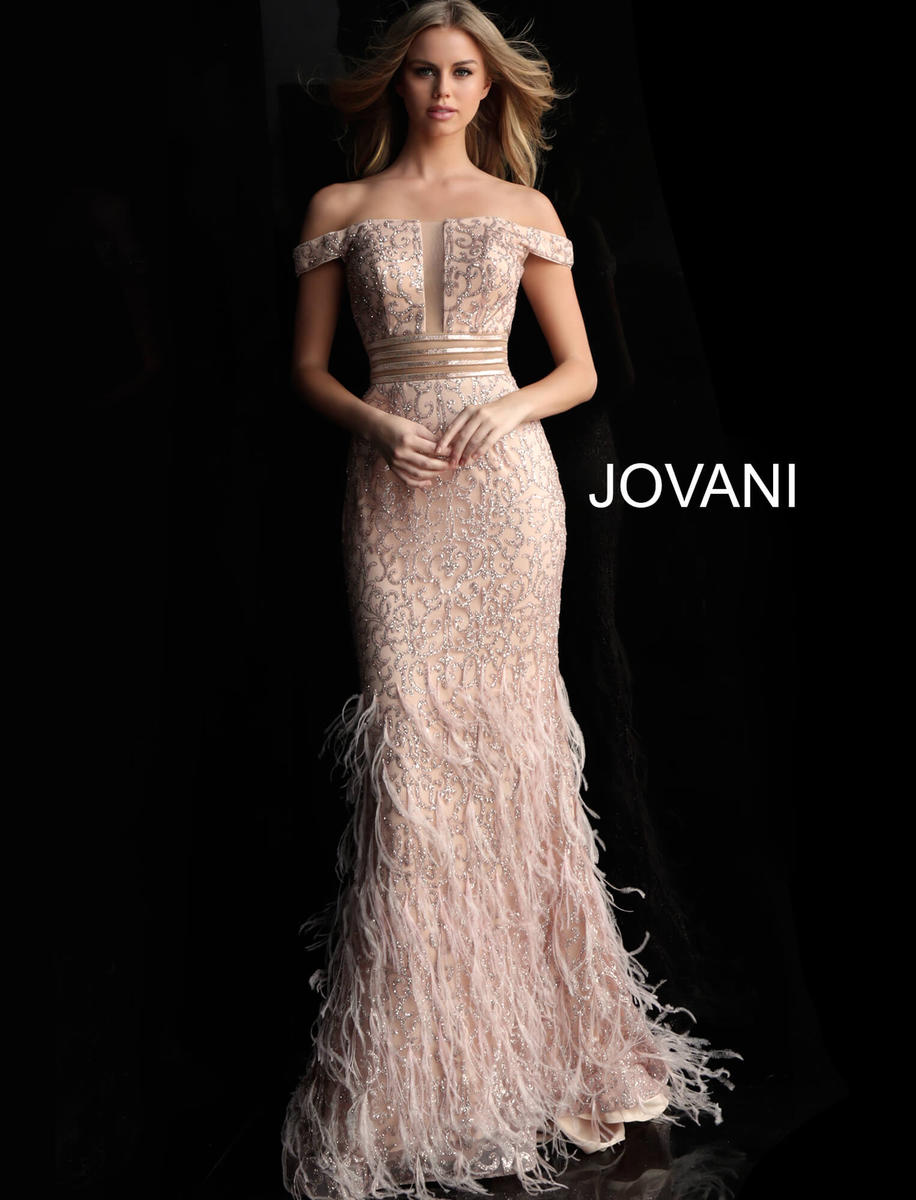 jovani feather dress